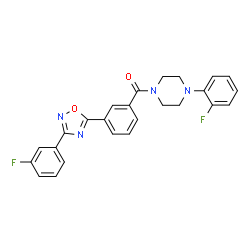 ChemSpider 2D Image | {3-[3-(3-Fluorophenyl)-1,2,4-oxadiazol-5-yl]phenyl}[4-(2-fluorophenyl)-1-piperazinyl]methanone | C25H20F2N4O2