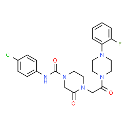 ChemSpider 2D Image | N-(4-Chlorophenyl)-4-{2-[4-(2-fluorophenyl)-1-piperazinyl]-2-oxoethyl}-3-oxo-1-piperazinecarboxamide | C23H25ClFN5O3