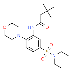 ChemSpider 2D Image | N-[5-(Diethylsulfamoyl)-2-(4-morpholinyl)phenyl]-3,3-dimethylbutanamide | C20H33N3O4S