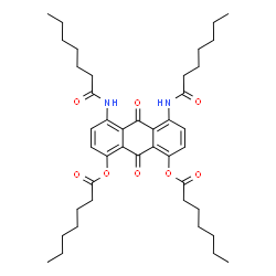 ChemSpider 2D Image | 4,5-Bis(heptanoylamino)-9,10-dioxo-9,10-dihydroanthracene-1,8-diyl diheptanoate | C42H58N2O8
