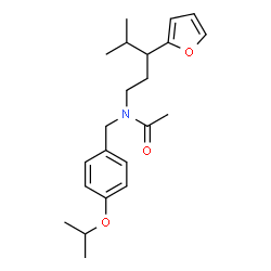 ChemSpider 2D Image | N-[3-(2-Furyl)-4-methylpentyl]-N-(4-isopropoxybenzyl)acetamide | C22H31NO3