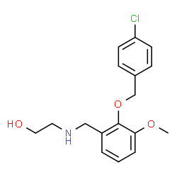 ChemSpider 2D Image | 2-({2-[(4-Chlorobenzyl)oxy]-3-methoxybenzyl}amino)ethanol | C17H20ClNO3