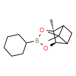 ChemSpider 2D Image | (2S,6R)-4-Cyclohexyl-2,8,8-trimethyl-3,5-dioxa-4-boratricyclo[5.1.1.0~2,6~]nonane | C15H25BO2