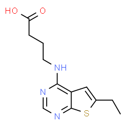 ChemSpider 2D Image | 4-({6-ethylthieno[2,3-d]pyrimidin-4-yl}amino)butanoic acid | C12H15N3O2S