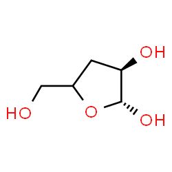 ChemSpider 2D Image | (4xi)-3-Deoxy-beta-D-glycero-pentofuranose | C5H10O4