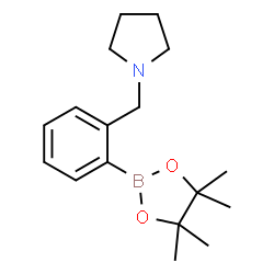 ChemSpider 2D Image | 1-(2-(4,4,5,5-Tetramethyl-1,3,2-dioxaborolan-2-yl)benzyl)pyrrolidine | C17H26BNO2