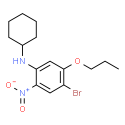 ChemSpider 2D Image | 4-Bromo-N-cyclohexyl-2-nitro-5-propoxyaniline | C15H21BrN2O3