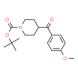 ChemSpider 2D Image | tert-Butyl 4-(4-methoxybenzoyl)piperidine-1-carboxylate | C18H25NO4