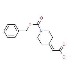 ChemSpider 2D Image | Benzyl 4-(2-methoxy-2-oxoethylidene)-1-piperidinecarboxylate | C16H19NO4