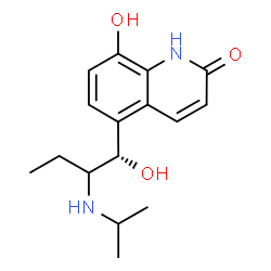 ChemSpider 2D Image | 8-Hydroxy-5-[(1S)-1-hydroxy-2-(isopropylamino)butyl]-2(1H)-quinolinone | C16H22N2O3