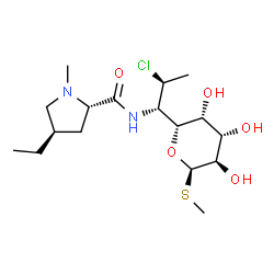 ChemSpider 2D Image | Methyl (5R)-5-[(1S,2S)-2-chloro-1-{[(4R)-4-ethyl-1-methyl-L-prolyl]amino}propyl]-1-thio-beta-L-arabinopyranoside | C17H31ClN2O5S