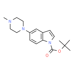 ChemSpider 2D Image | tert-Butyl 5-(4-methylpiperazin-1-yl)-1H-indole-1-carboxylate | C18H25N3O2