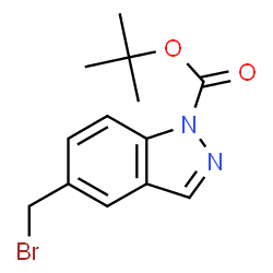 ChemSpider 2D Image | tert-Butyl 5-(bromomethyl)-1H-indazole-1-carboxylate | C13H15BrN2O2