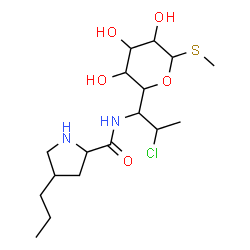 ChemSpider 2D Image | Methyl 5-{2-chloro-1-[(4-propylprolyl)amino]propyl}-1-thiopentopyranoside | C17H31ClN2O5S