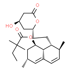 ChemSpider 2D Image | (1R,3R,7S,8R,8aR)-8-{2-[(2R,4R)-4-Hydroxy-6-oxotetrahydro-2H-pyran-2-yl]ethyl}-3,7-dimethyl-1,2,3,7,8,8a-hexahydro-1-naphthalenyl 2,2-dimethylbutanoate | C25H38O5