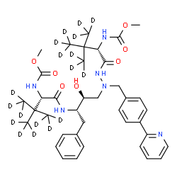 ChemSpider 2D Image | Methyl [(5S,10S,11S,14S)-11-benzyl-10-hydroxy-15,15-bis[(~2~H_3_)methyl]-5-[2-(~2~H_3_)methyl(~2~H_6_)-2-propanyl]-3,6,13-trioxo-8-[4-(2-pyridinyl)benzyl](16,16,16-~2~H_3_)-2-oxa-4,7,8,12-tetraazahexa
decan-14-yl]carbamate | C38H34D18N6O7