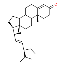 ChemSpider 2D Image | (8xi,9xi,14xi,20R,22E)-Stigmasta-4,22-dien-3-one | C29H46O
