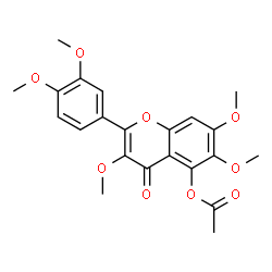 ChemSpider 2D Image | 2-(3,4-Dimethoxyphenyl)-3,6,7-trimethoxy-4-oxo-4H-chromen-5-yl acetate | C22H22O9