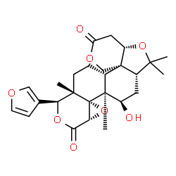 ChemSpider 2D Image | (4aS,6aR,8R,8aS,8bR,9aS,12S,12aS,14aR,14bR)-12-(3-Furyl)-8-hydroxy-6,6,8a,12a-tetramethyldodecahydro-3H-oxireno[d]pyrano[4',3':3,3a][2]benzofuro[5,4-f]isochromene-3,10(9aH)-dione | C26H32O8