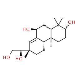 ChemSpider 2D Image | (3alpha,5beta,7beta,9beta,10alpha,13alpha,15R)-Pimar-8(14)-ene-3,7,15,16-tetrol | C20H34O4
