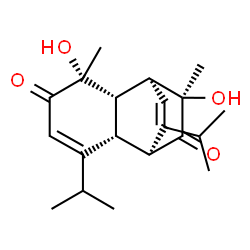ChemSpider 2D Image | (1S,2S,3R,7R,8S,10R)-3,10-Dihydroxy-6,12-diisopropyl-3,10-dimethyltricyclo[6.2.2.0~2,7~]dodeca-5,11-diene-4,9-dione | C20H28O4