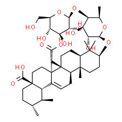 ChemSpider 2D Image | (3beta)-3-{[6-Deoxy-4-O-(beta-D-glucopyranosyl)-beta-D-galactopyranosyl]oxy}urs-12-ene-27,28-dioic acid | C42H66O14
