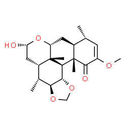 ChemSpider 2D Image | (3aS,4R,4aS,6R,7aR,7bS,8aS,9S,12aS,12bS,12cS)-6-Hydroxy-11-methoxy-4,7b,9,12a-tetramethyl-3a,4a,5,6,7a,7b,8,8a,9,12a,12b,12c-dodecahydro[1,3]benzodioxolo[6,5,4-de]benzo[g]chromen-12(4H)-one | C22H32O6