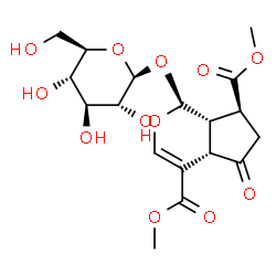 ChemSpider 2D Image | Dimethyl (1S,4aS,7S,7aS)-1-(beta-D-glucopyranosyloxy)-5-oxo-1,4a,5,6,7,7a-hexahydrocyclopenta[c]pyran-4,7-dicarboxylate | C18H24O12