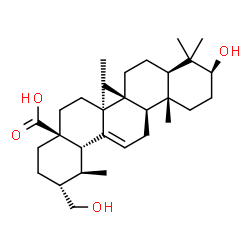 ChemSpider 2D Image | (3beta)-3,30-Dihydroxyurs-12-en-28-oic acid | C30H48O4