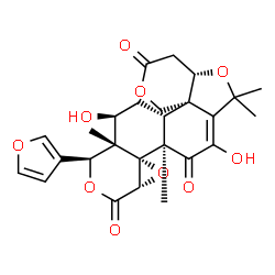 ChemSpider 2D Image | (4aS,8aR,8bR,9aS,12S,12aS,13S,14aR,14bR)-12-(3-Furyl)-7,13-dihydroxy-6,6,8a,12a-tetramethyl-4,4a,8a,12,12a,13,14,14a-octahydro-3H-oxireno[d]pyrano[4',3':3,3a][2]benzofuro[5,4-f]isochromene-3,8,10(6H,9
aH)-trione | C26H28O10