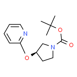 ChemSpider 2D Image | (R)-tert-butyl 3-(pyridin-2-yloxy)pyrrolidine-1-carboxylate | C14H20N2O3