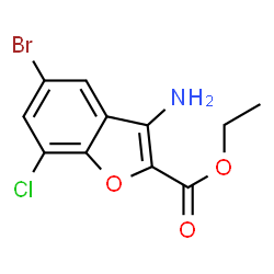 ChemSpider 2D Image | Ethyl 3-amino-5-bromo-7-chloro-1-benzofuran-2-carboxylate | C11H9BrClNO3