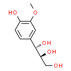 ChemSpider 2D Image | (1S,2R)-1-(4-Hydroxy-3-methoxyphenyl)-1,2,3-propanetriol | C10H14O5