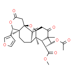 ChemSpider 2D Image | Methyl (2S)-acetoxy[(1S,3S,7R,8R,9R,12S,13S)-13-(3-furyl)-6,6,8,12-tetramethyl-17-methylene-5,15-dioxo-2,14-dioxatetracyclo[7.7.1.0~1,12~.0~3,8~]heptadec-7-yl]acetate | C29H36O9