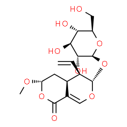 ChemSpider 2D Image | (3S,4aS,5R,6S)-3-Methoxy-1-oxo-5-vinyl-4,4a,5,6-tetrahydro-1H,3H-pyrano[3,4-c]pyran-6-yl beta-D-glucopyranoside | C17H24O10