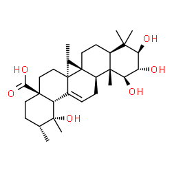 ChemSpider 2D Image | (1beta,2alpha,3beta)-1,2,3,19-Tetrahydroxyurs-12-en-28-oic acid | C30H48O6