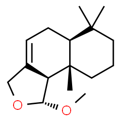 ChemSpider 2D Image | (1R,5aS,9aS,9bR)-1-Methoxy-6,6,9a-trimethyl-1,3,5,5a,6,7,8,9,9a,9b-decahydronaphtho[1,2-c]furan | C16H26O2