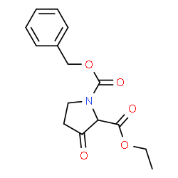 ChemSpider 2D Image | 1-Benzyl 2-ethyl 3-oxo-1,2-pyrrolidinedicarboxylate | C15H17NO5
