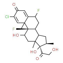 ChemSpider 2D Image | (8xi,10xi,13xi,14xi,16alpha)-2-Chloro-6,9-difluoro-11,17,21-trihydroxy-16-methylpregna-1,4-diene-3,20-dione | C22H27ClF2O5