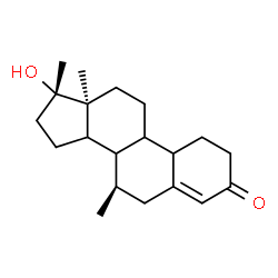 ChemSpider 2D Image | (7alpha,8xi,9xi,10xi,14xi,17beta)-17-Hydroxy-7,17-dimethylestr-4-en-3-one | C20H30O2