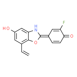 ChemSpider 2D Image | (4E)-2-Fluoro-4-(5-hydroxy-7-vinyl-1,3-benzoxazol-2(3H)-ylidene)-2,5-cyclohexadien-1-one | C15H10FNO3