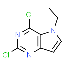 ChemSpider 2D Image | 2,4-Dichloro-5-ethyl-5H-pyrrolo[3,2-d]pyrimidine | C8H7Cl2N3
