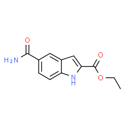 ChemSpider 2D Image | Ethyl 5-carbamoyl-1H-indole-2-carboxylate | C12H12N2O3