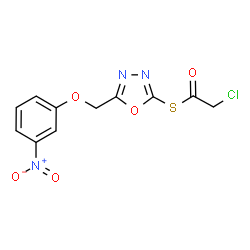 ChemSpider 2D Image | S-{5-[(3-Nitrophenoxy)methyl]-1,3,4-oxadiazol-2-yl} chloroethanethioate | C11H8ClN3O5S