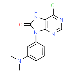 ChemSpider 2D Image | 6-Chloro-9-[3-(dimethylamino)phenyl]-7,9-dihydro-8H-purin-8-one | C13H12ClN5O