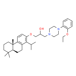 ChemSpider 2D Image | 1-[4-(2-Ethoxyphenyl)-1-piperazinyl]-3-[(14-isopropylpodocarpa-8,11,13-trien-13-yl)oxy]-2-propanol | C35H52N2O3