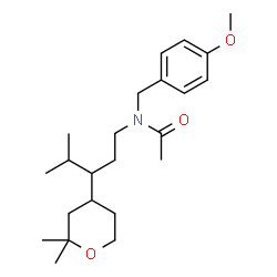 ChemSpider 2D Image | N-[3-(2,2-Dimethyltetrahydro-2H-pyran-4-yl)-4-methylpentyl]-N-(4-methoxybenzyl)acetamide | C23H37NO3