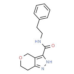 ChemSpider 2D Image | N-(2-Phenylethyl)-2,4,6,7-tetrahydropyrano[4,3-c]pyrazole-3-carboxamide | C15H17N3O2