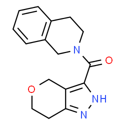 ChemSpider 2D Image | 3,4-Dihydro-2(1H)-isoquinolinyl(2,4,6,7-tetrahydropyrano[4,3-c]pyrazol-3-yl)methanone | C16H17N3O2