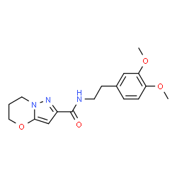 ChemSpider 2D Image | N-[2-(3,4-Dimethoxyphenyl)ethyl]-6,7-dihydro-5H-pyrazolo[5,1-b][1,3]oxazine-2-carboxamide | C17H21N3O4